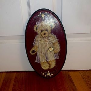 Hand painted teddy bear wall decor